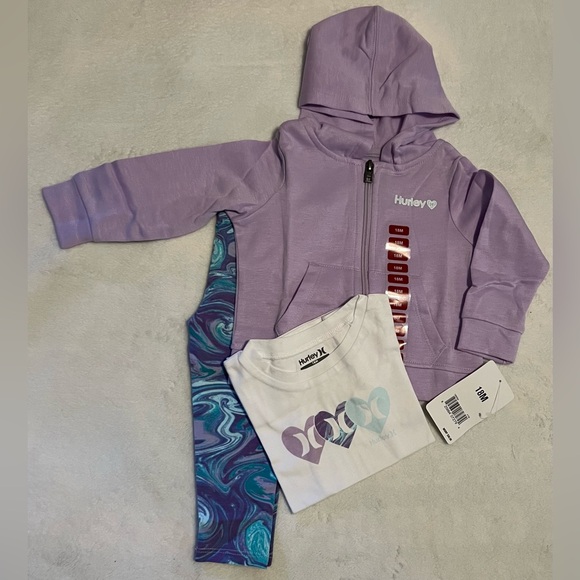 Hurley 3 piece baby girl set- NWT 18months - Picture 1 of 3
